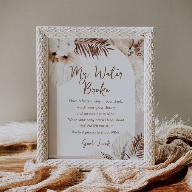 Poster SIERRA My Water Broke Baby shower Jeu (Créateur téléchargé)