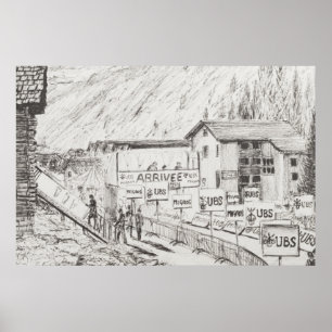 Poster Sierre à la course de montagne de Zinal la