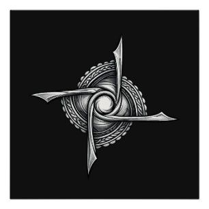 Poster Sigil de lame en spirale – Symbole de rotation abs