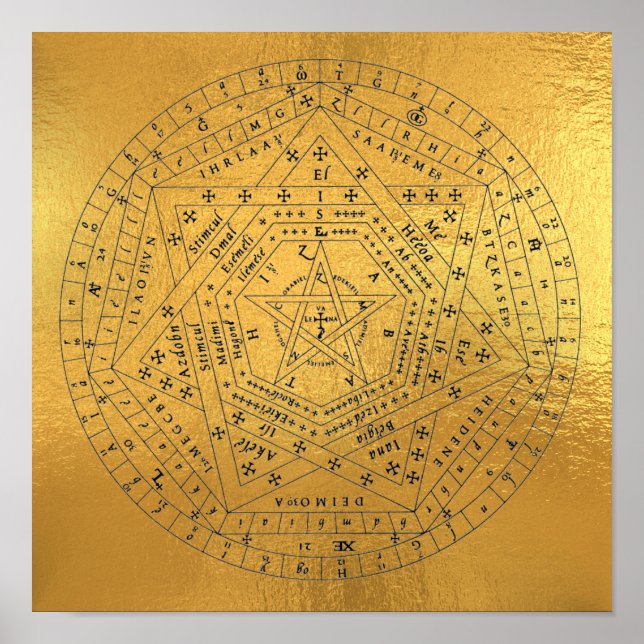 Poster Sigillum Dei Sceau de Dieu Angelic John Dee Diagra (Devant)