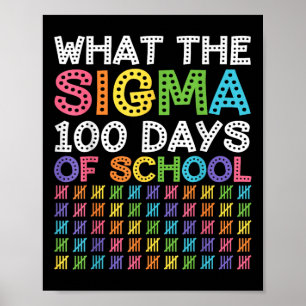 Poster Sigma Skibidi School 100 Jours Smarter Funny Meme 