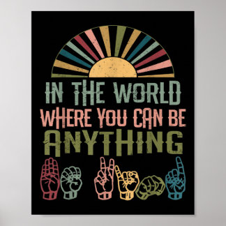 Poster Sign Language Deaf Awareness Kindness Asl Language