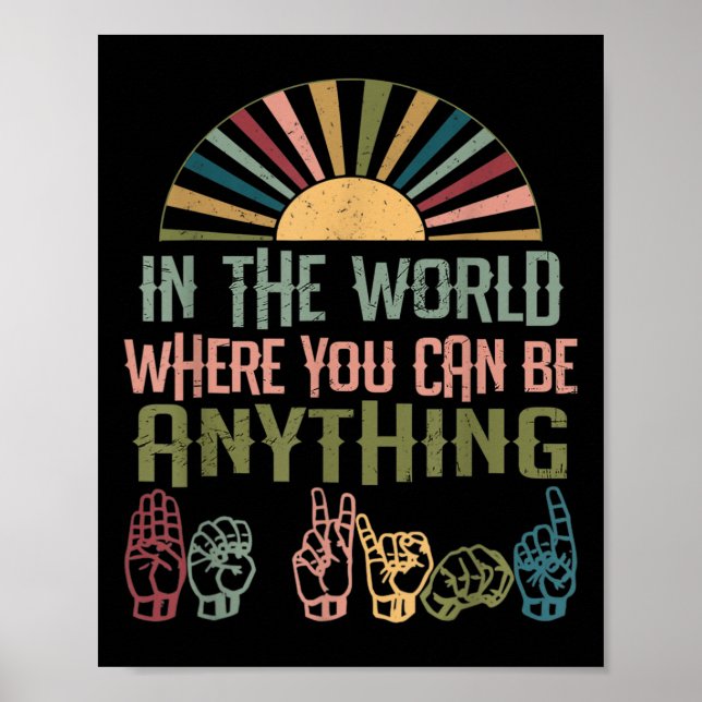 Poster Sign Language Deaf Awareness Kindness Asl Language (Devant)