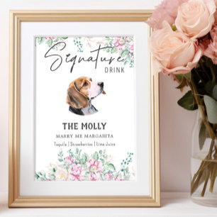 Poster Signal beagle de signature de chien