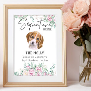 Poster Signal beagle de signature de chien