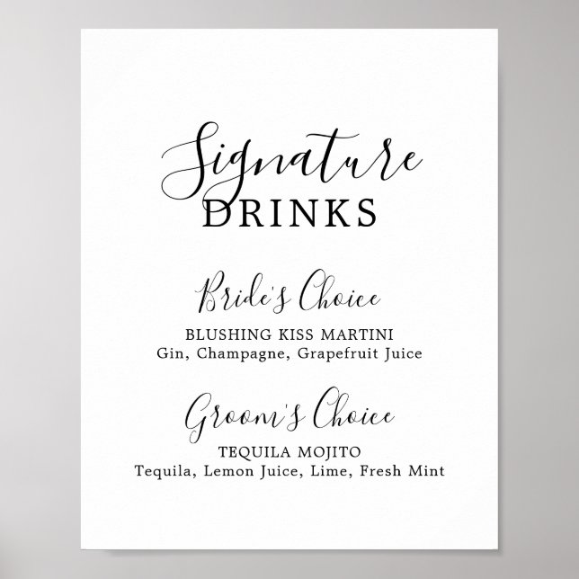 Poster Signal boisson signature minimaliste (Devant)