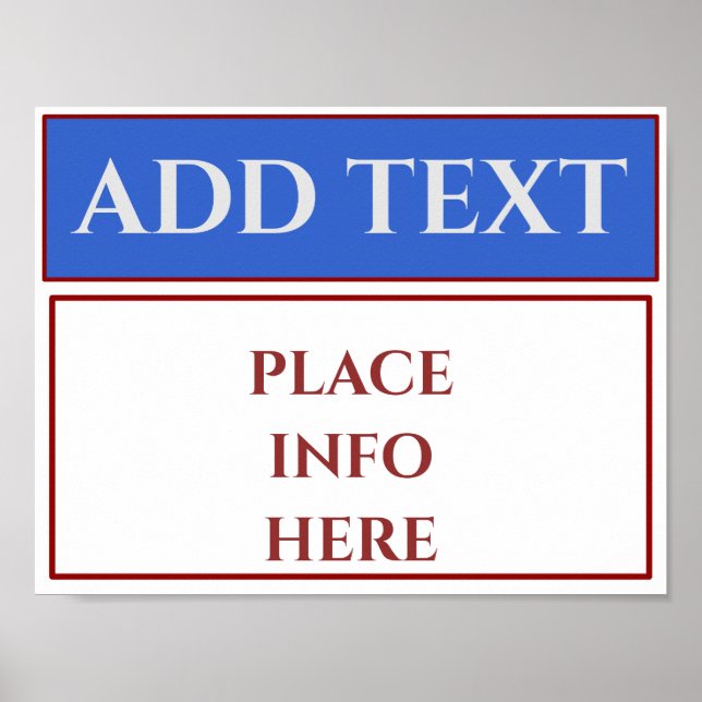 Poster Signal commercial vide, ajouter ou modifier du tex (Devant)
