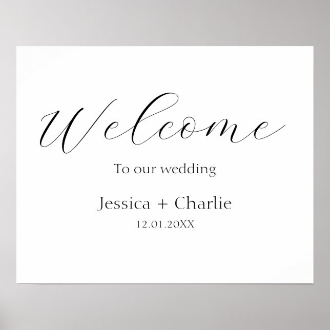 Poster Signal d'accueil horizontal pour mariage (Devant)