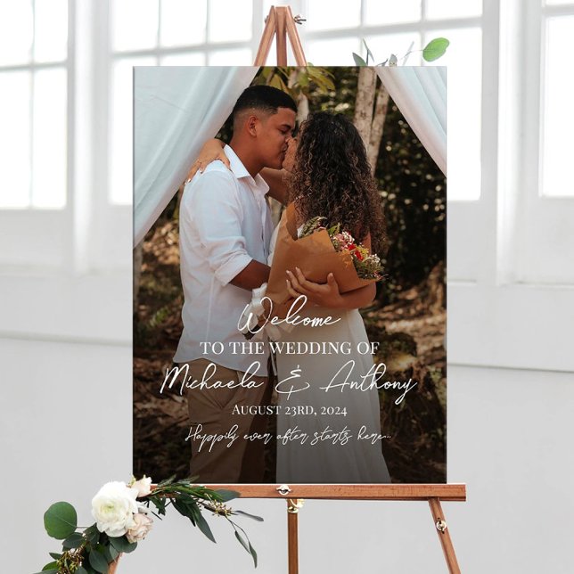 Poster Signal d'accueil mariage personnalisé avec photo (Créateur téléchargé)