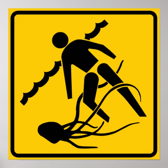 Poster Signal d'avertissement de la vie marine, Australie (Devant)