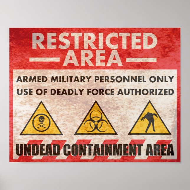 Poster Signal d'avertissement de zone réglementée (Devant)