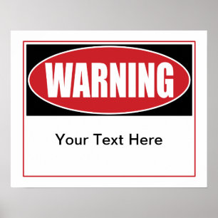 Poster Signal d'avertissement personnalisable