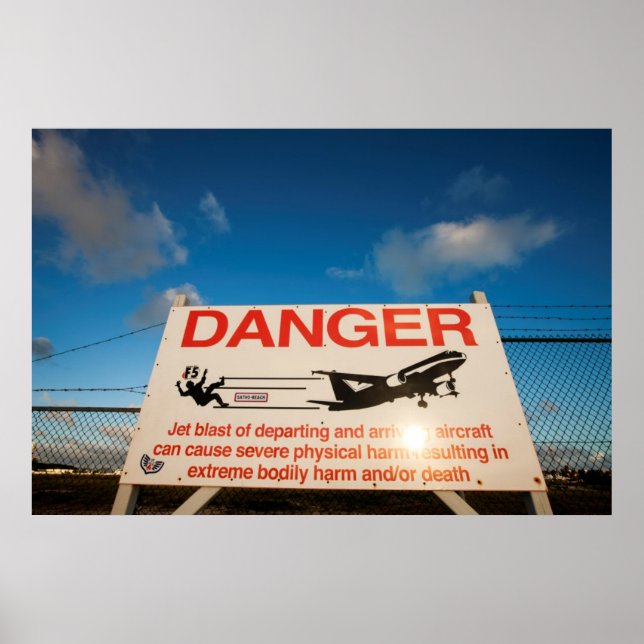 Poster Signal d'avertissement près de l'aéroport Saint-Ma (Devant)