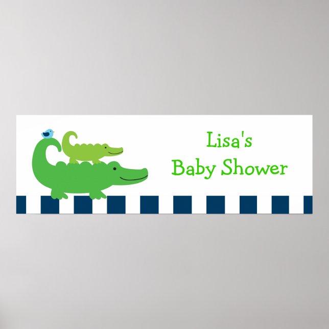 Poster Signal de bannière personnalisée Preppy Alligator (Devant)