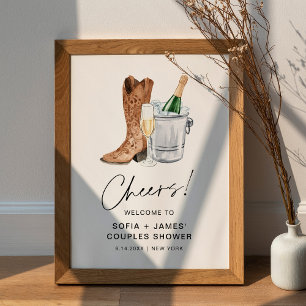 Poster Signal de douche CRISTAL Boots and Bubbly Couples