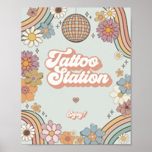 Poster Signal de faveur de la station de tatouage les ann