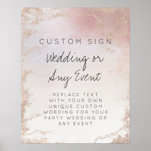 Poster Signal d'événement Ombre Blush Pink Froid personna