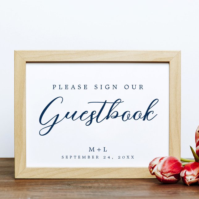 Poster Signal Élégant Notre Guestbook Signal Mariage (Créateur téléchargé)