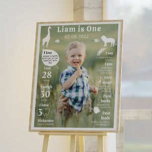 Poster Signal Jalon photo moderne 1er anniversaire modifi