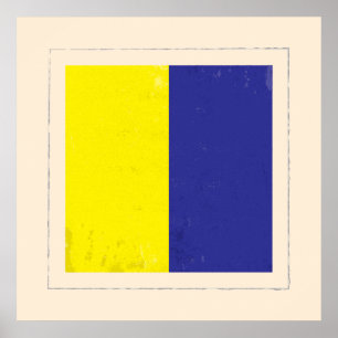 Poster Signal lettre nautique "K"