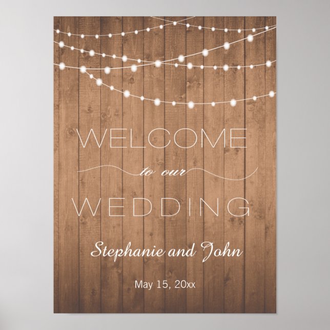 Poster Signal mariage de bienvenue chic pays (Devant)