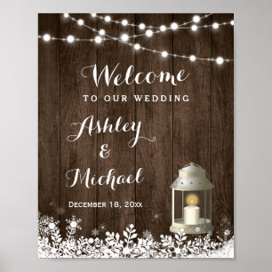 Poster Signal Mariage des feux de neige en hiver