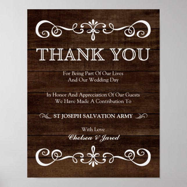 Poster Signal mariage - Don Mariage Sig Mariage rustique (Devant)