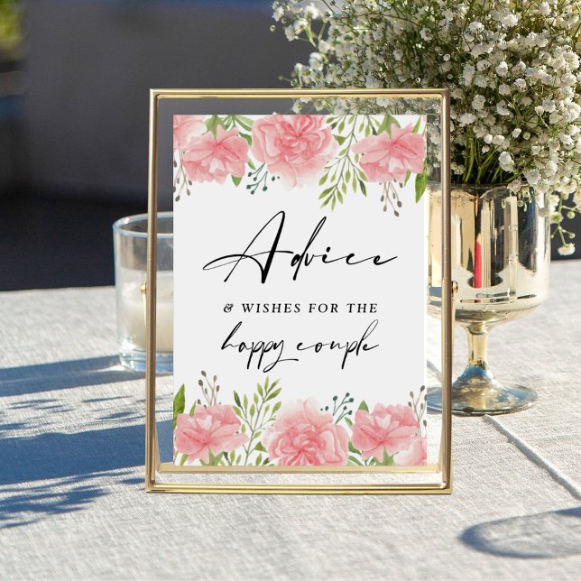 Poster Signal Mariage Floral Carnation Conseils et souhai (Créateur téléchargé)
