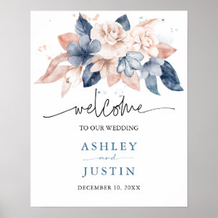 Poster Signal Mariage floral design et dépoli