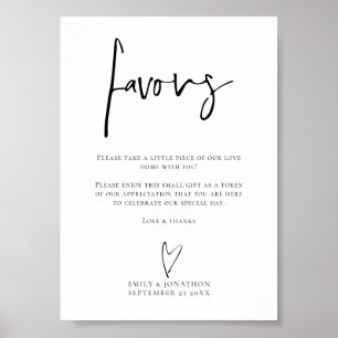 Poster Signal Mariage manuscrit Faveurs de script imprima