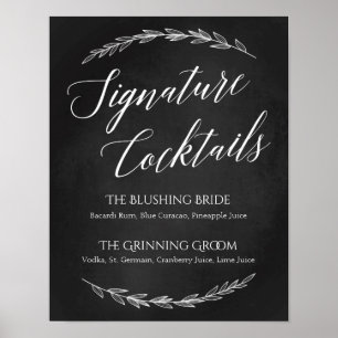 Poster Signal mariage - Signature Cocktail Panneau de sig