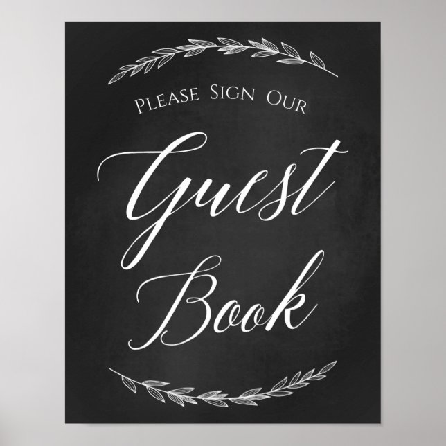 Poster Signal mariage - Signer Notre Livre D'Invité Panne (Devant)