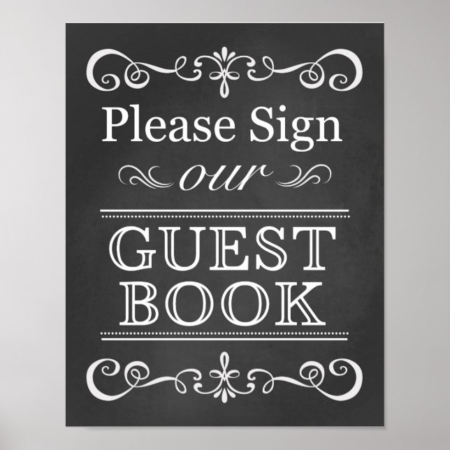 Poster Signal mariage - Signer Notre Livre D'Invité Panne (Devant)