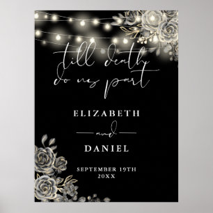 Poster Signal Rose Black And White Goth Lumières Mariage