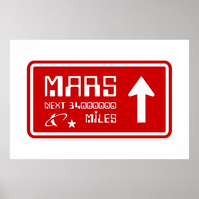 Poster Signal routier de Mars (Devant)
