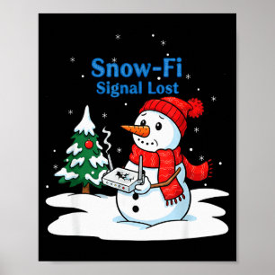 Poster Signal Snow-fi Perdu Drôle de Noël Bonhomme de Nei