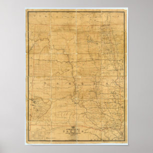 Poster Signalez la carte d'itinéraire du territoire du