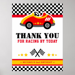 Poster Signalisation de fête d'anniversaire de la voiture