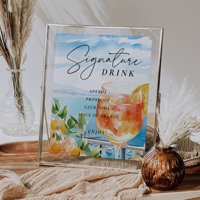 Poster Signature Aperol Spritz Amalfi Boire (Créateur téléchargé)
