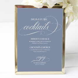 Poster Signature bleu Dusty Cocktails Signal Mariage