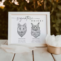 Signature Chat moderne Boissons Mariage Bar pour a