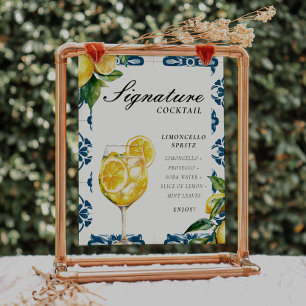Poster Signature Cocktail Limocello Spritz Positano Signa