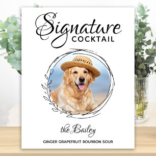 Poster Signature Cocktail Photo Barre de Chien Mariage an