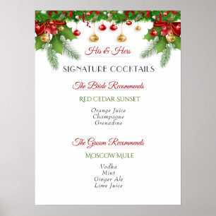 Poster Signature Cocktails Noel Mariage d'hiver