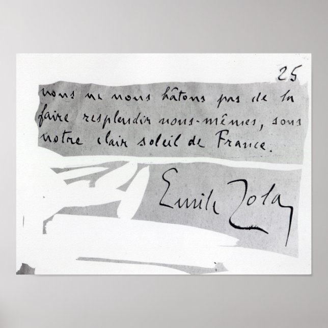 Poster Signature de Emile Zola (Devant)