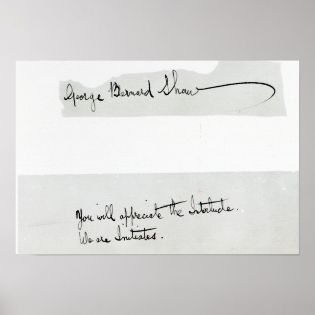 Poster Signature de George Bernard Shaw (Devant)