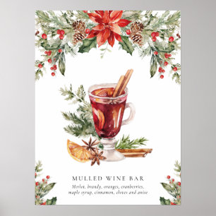 Poster Signature de la barre à vin multicouche de Noël