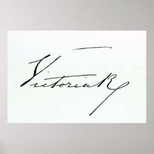 Poster Signature de la Reine Victoria (à l'encre sur le