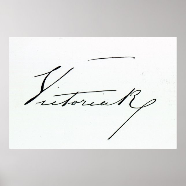 Poster Signature de la reine Victoria (stylo et encre sur (Devant)