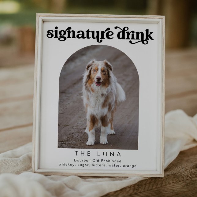 Poster signature de l'animal de compagnie rétro signe bar (Créateur téléchargé)